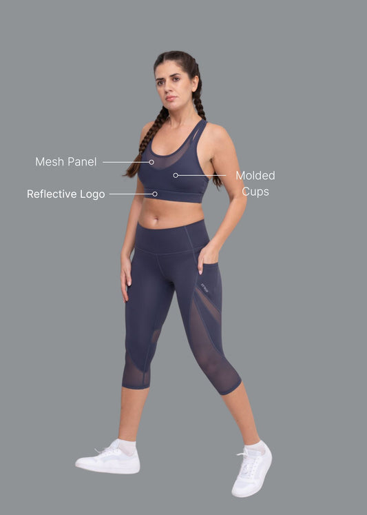 Nylon Women Breathable Mesh Sports Bra