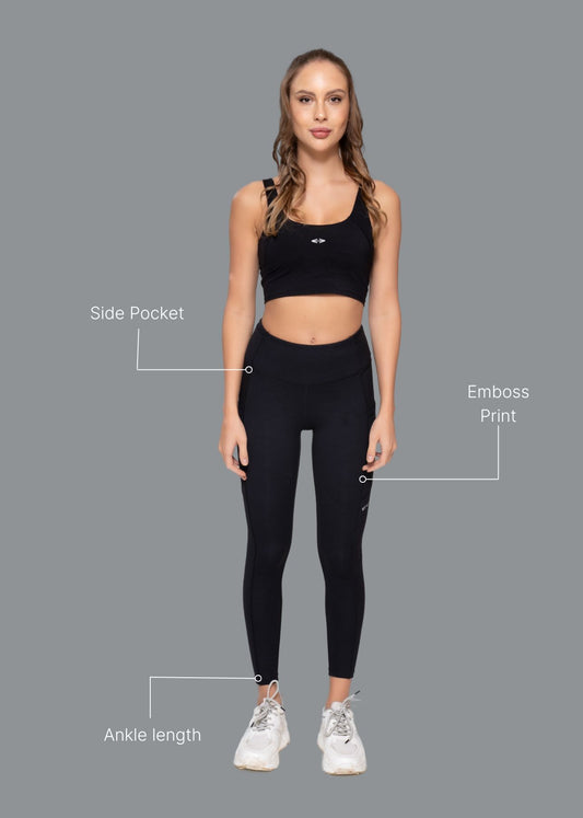 Nylon Women Emboss Active Leggings