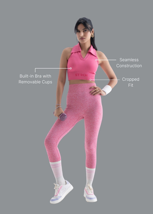 Collar Seamless Bra Top