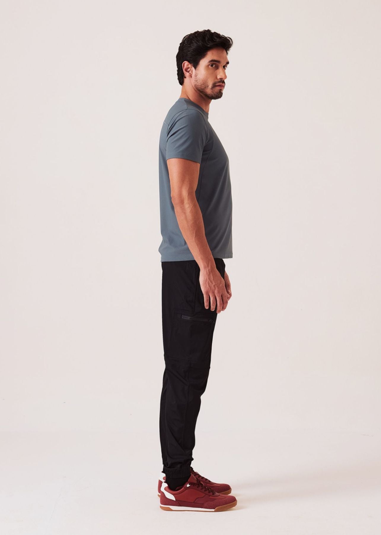 Mens Cargo Gym Joggers - Black - L