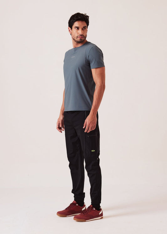 Mens Cargo Gym Joggers - Black