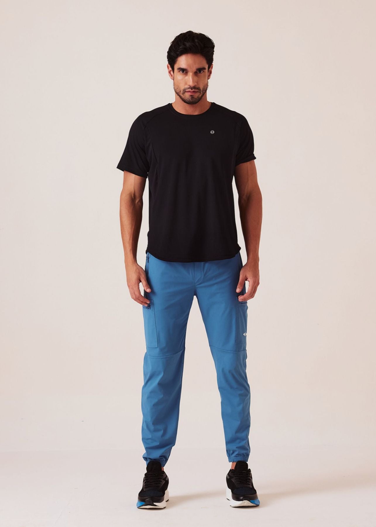 Mens Cargo Gym Joggers - Ice Blue