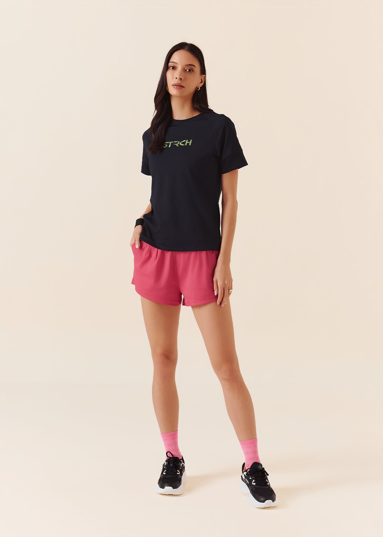 Womens Pocket Workout Leggings - Raspherry