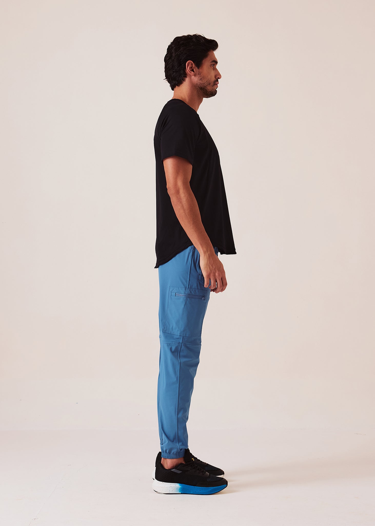 Mens Cargo Gym Joggers - Ice Blue