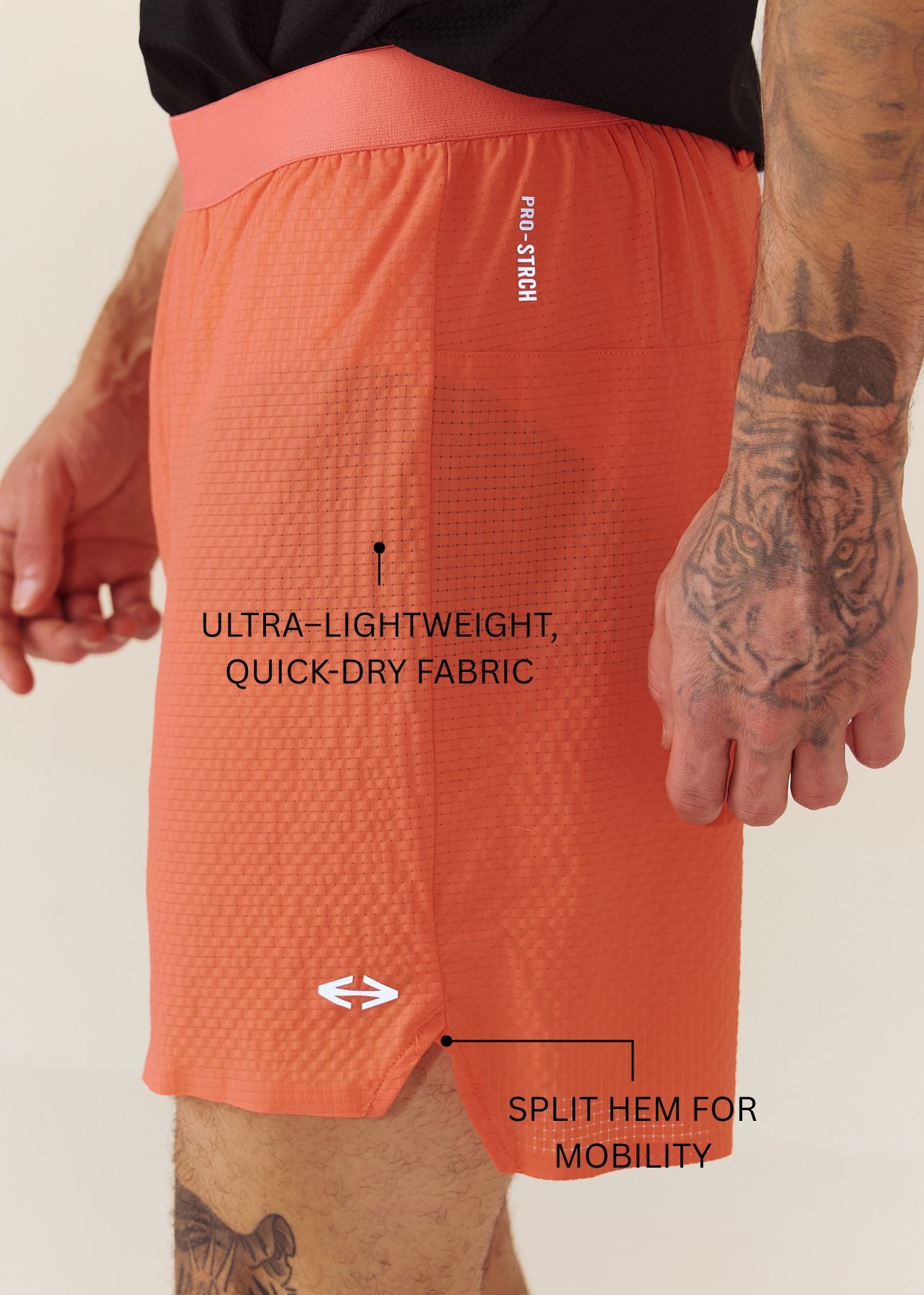 Mens Quick Dry Training Shorts2 - Coral